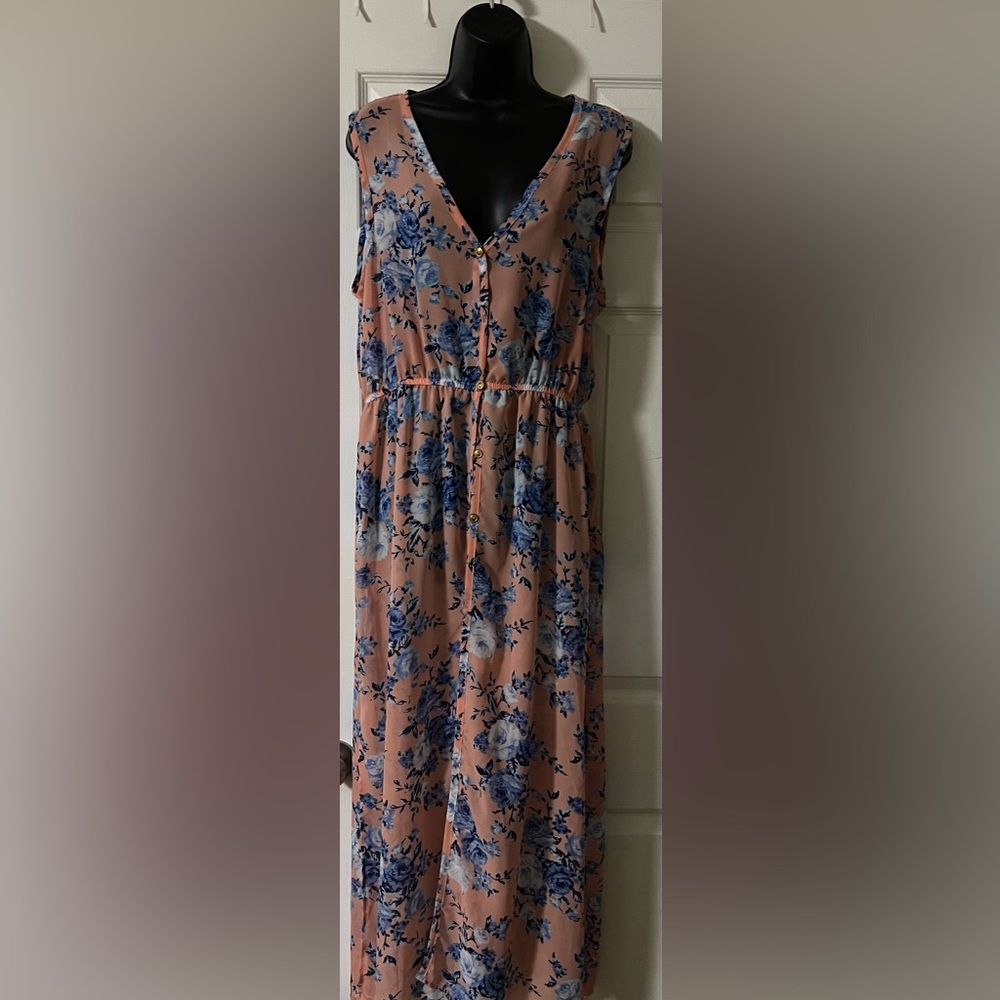 Long Floral Front Split Shirt